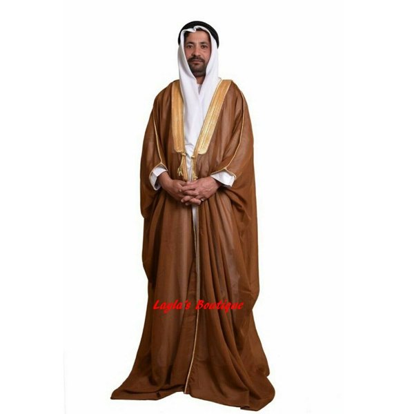 Amazing Mens Traditional Kuwaiti Khaleejy Islamic Arabian Bisht Cloak FREE FEDEX 